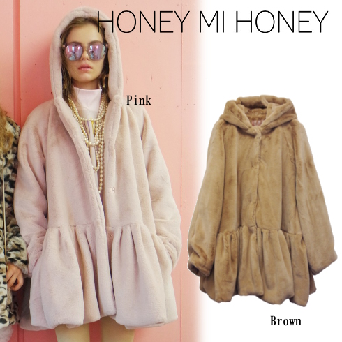 HONEY MI HONEY フェイクファーコート