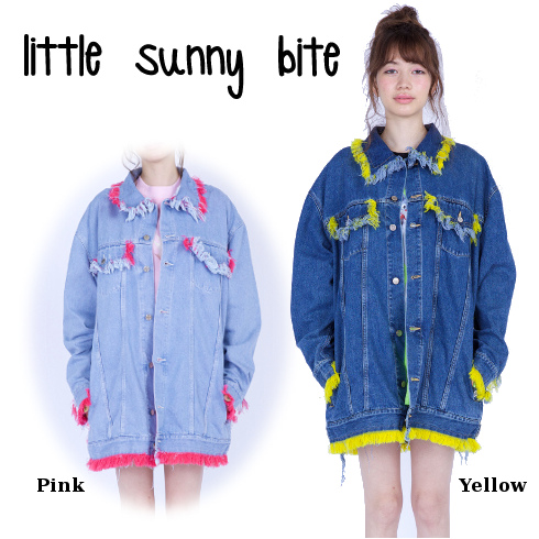 little sunny bite デニムジャケット yellow