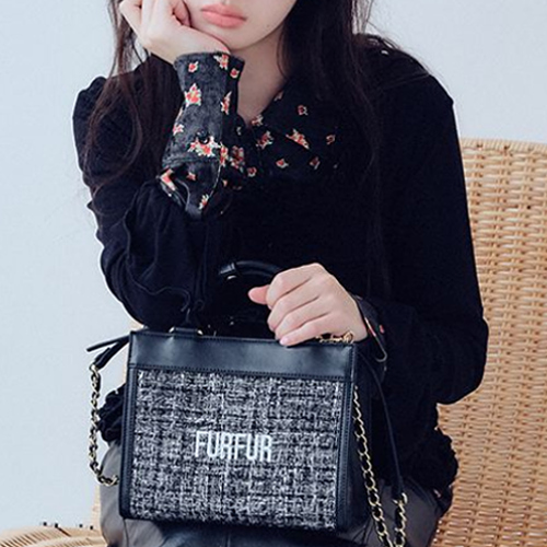 FURFUR (ファーファー) (Lsize) ツイードロゴトートバッグ 26春夏