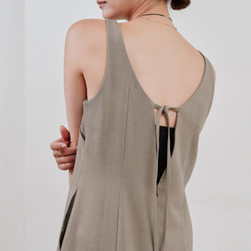 Hella(ヘラ)back tie cocoon dress 26春夏【h261-42】マキシワンピース