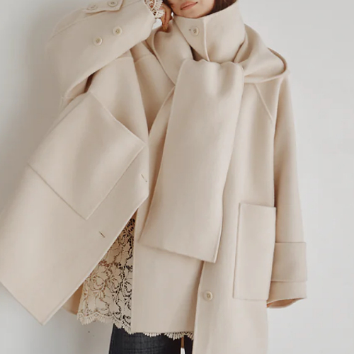 Hella(ヘラ)Hooded Stole Rever Coat 26秋冬予約【h263-01】ウール