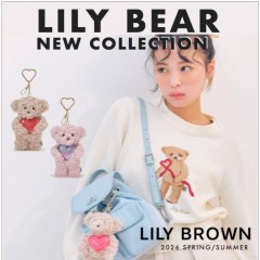 【 LILY BROWN （リリーブラウン) – Lily Bear Collection – 】今季は ワンカラー や サングラス など マリン な リリーベア が登場♪シュシュ付き シアーシャツ や キャップ など