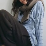 【 anuke (アンヌーク） PRE-FALL COLLECTION 】ニュアンスカラーの ボーダー TやUネック ワンピース、サテン、ツイル、ベロアのラインパンツなどファブリック豊かな新作をご紹介