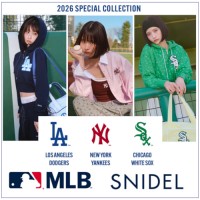 予約解禁【 SNIDEL × プロ野球リーグ“MLB”とのスペシャルコラボ!! ヤンキース や ドジャース の エンブレム がアクセントになった スウェット や ポーチ チャーム が登場